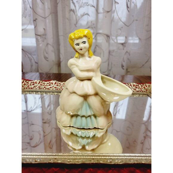 Vintage Victorian Lady Planter, Ceramic Succulent Holder, Holding Bowl, - Picture 2 of 5